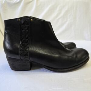 Clarks Womens Maypearl Fawn Booties Size 6.5 Black Leather Ankle Boot